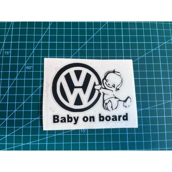 Baby on Board Volkswagen autósmatrica (fekete, 10cm)