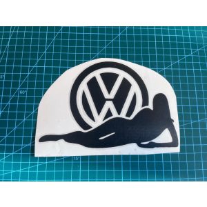 Volkswagen logo autósmatrica (fekete, 14cm)