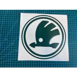 Skoda logo autó matrica (zöld, 20cm)