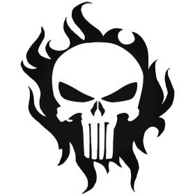 Lángoló punisher tuning matrica (30x38 cm)
