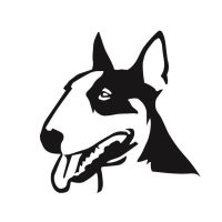 Bullterrier autó matrica