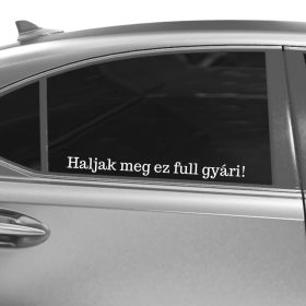 Haljak meg ez full gyári! Egyedi szélvédő matrica