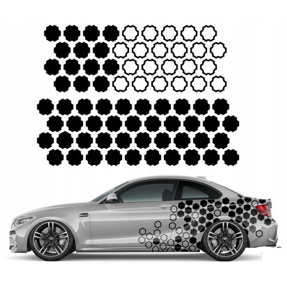 Hexagon autó tuning matrica 1 oldal
