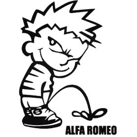 Calvin pisil Alfa Romeo - Szélvédő matrica