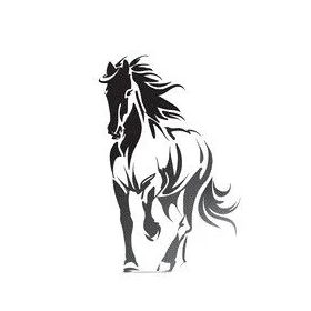 Vágtató ló autós matrica