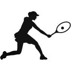 Teniszező nő matrica