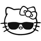 Hello Kitty matrica napszemüvegben