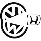 VW Hondát eszik matrica