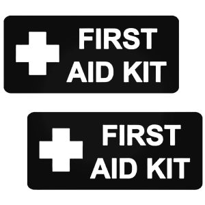 2 db First AID felirat "1" - Szélvédő matrica