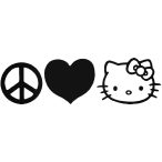 Peace love Hello Kitty matrica