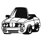 BMW matrica rajzfilmautó