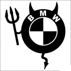 BMW logó pufi ördög matrica