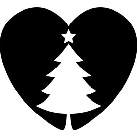 Szív és Karácsonyfa Matrica