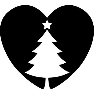 Szív és Karácsonyfa Matrica
