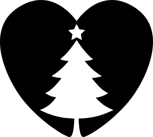 Szív és Karácsonyfa Matrica