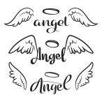 Angel felirat "1" szett matrica (30 cm)