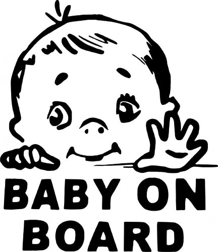 Baby on Board integető kisbaba autómatrica
