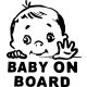 Baby on Board integető kisbaba autómatrica