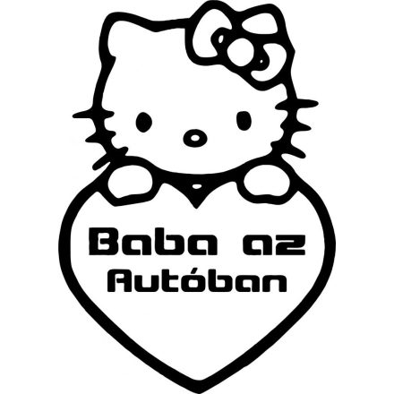 Hello Kitty Baba az autóban autómatrica