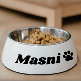 Egyedi névvel rendelhető kutyatál matrica