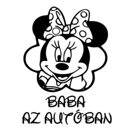 Baba az autóban Minnie egér autómatrica 