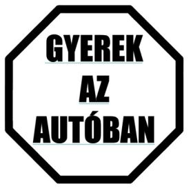 gyerek az autóban autómatrica 