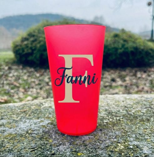 Egyedi feliratozott REpohár áttetsző piros