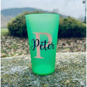 Egyedi feliratozott REpohár áttetsző zöld