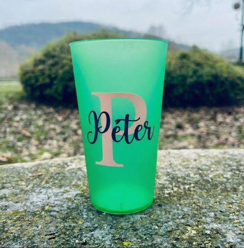 Egyedi feliratozott REpohár áttetsző zöld