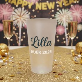 Egyedi feliratozott pohár áttetsző BUÉK