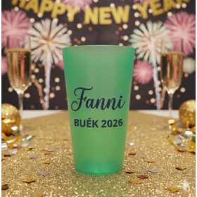 Egyedi feliratozott pohár áttetsző zöld BUÉK