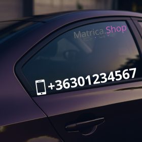 Egyedi Telefonszám autómatrica