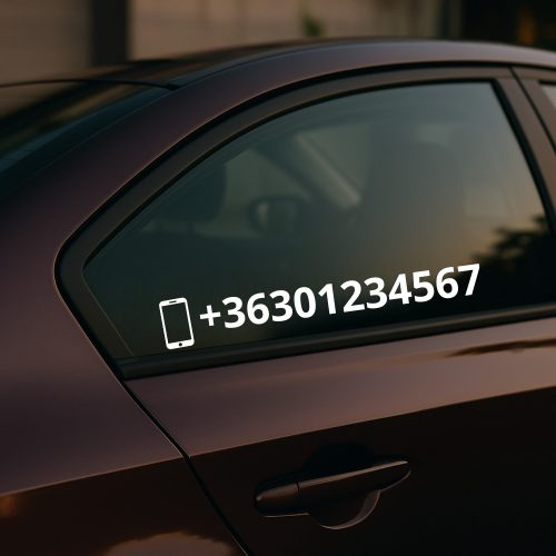Egyedi Telefonszám matrica