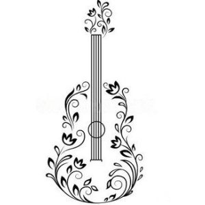 virágos gitár falmatrica